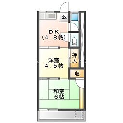 泉ハイツ 2DKの間取図画像
