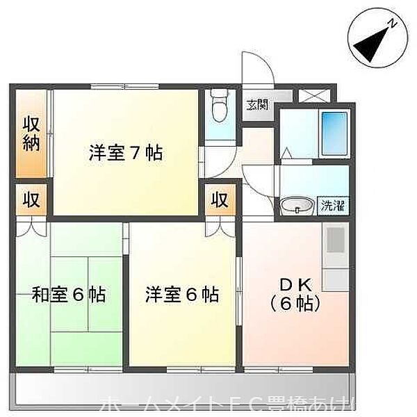 セレーブル春日 ｜愛知県豊橋市春日町1丁目(賃貸マンション3DK・1階・55.28㎡)の写真 その2