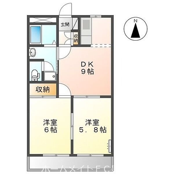 サンビレッジNODA ｜愛知県豊橋市野田町字野田(賃貸アパート2DK・1階・45.54㎡)の写真 その2