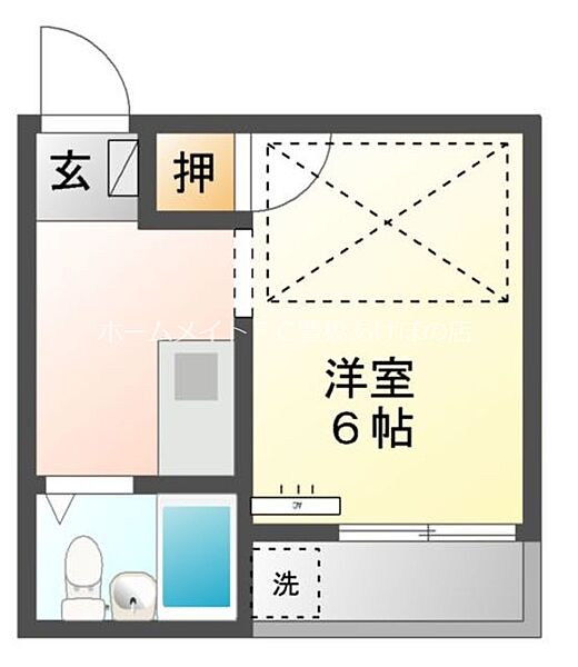 セザンヌ小鷹野 104｜愛知県豊橋市東小鷹野2丁目(賃貸アパート1R・1階・18.15㎡)の写真 その2