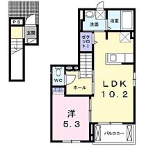 ボヌール山田館　B  ｜ 愛知県豊橋市山田町字郷（賃貸アパート1LDK・2階・42.60㎡） その2