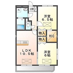 ルネスグランドールII 2階2LDKの間取り