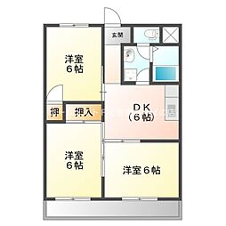 アスカ2 3DKの間取図画像