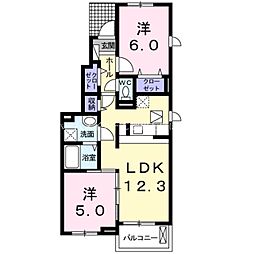 ミルトラウム 1階2LDKの間取り