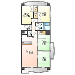 フィオーレ豊橋 3階4LDKの間取り