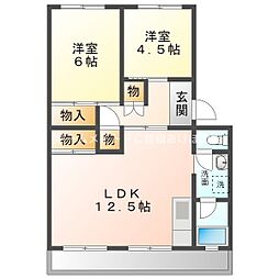 ぼたん 2LDKの間取図画像