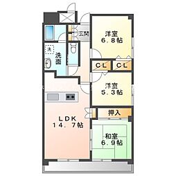 タワーレジデンスアネックス2 5階3LDKの間取り