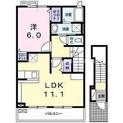 ボヌール大岩館 1LDKの間取図画像