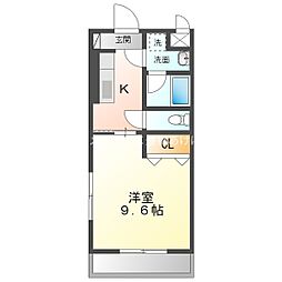 グリシーヌ 1Kの間取図画像