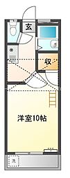 セザンヌ内張 1Kの間取図画像