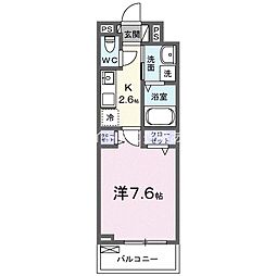 ヒカルサ豊橋小池 1Kの間取図画像
