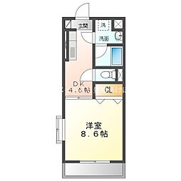 メゾンドノワ 1DKの間取図画像
