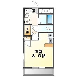 レリブ南小池 ワンルームの間取図画像
