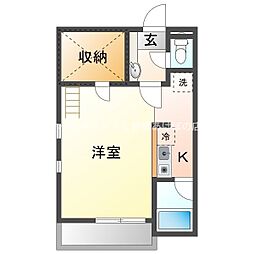 セザンヌ飯村B ワンルームの間取図画像