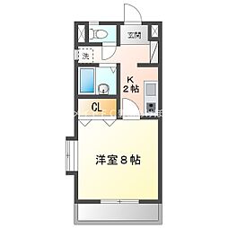 イーストランドマーク2 1Kの間取図画像
