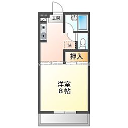 フリーダムA 1Kの間取図画像