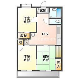シャトーイワセ 3DKの間取図画像