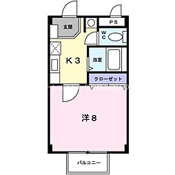 スクエア53 1Kの間取図画像