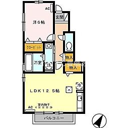 ソシエA 1LDKの間取図画像