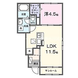 マ・メゾンソラーナ 1LDKの間取図画像