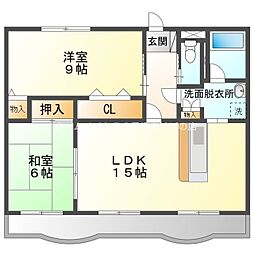 ロイヤルハイツ壱番館 2LDKの間取図画像