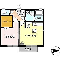 パルアヴェニュー 1LDKの間取図画像