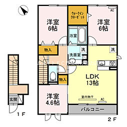 ウィスタリア 3LDKの間取図画像