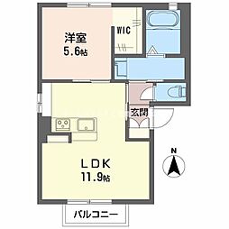フレグランス広畑C 1LDKの間取図画像