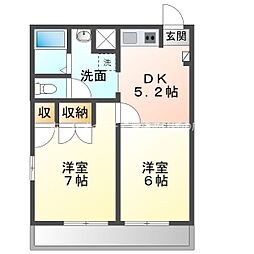 MH-ARCスズキ 2DKの間取図画像