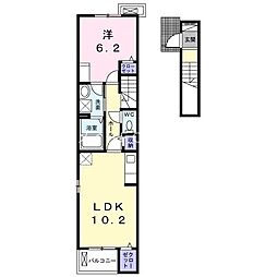 シュタットA 1LDKの間取図画像