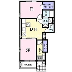 アンジュココ 2DKの間取図画像