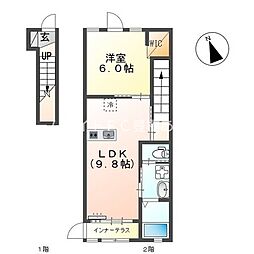 アパートメント小浜A 1LDKの間取図画像