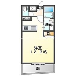 ベルクレスト大岩参番館 ワンルームの間取図画像