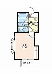 コーポラスセレクション 1Kの間取図画像