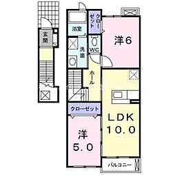 グランツ 2LDKの間取図画像