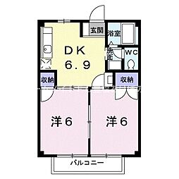 ニューシティT&R 2DKの間取図画像