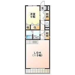 ガーデンコートTSUBASA 1LDKの間取図画像