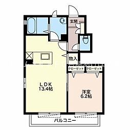 クラヴィエ野依 1LDKの間取図画像