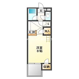 セザンヌ松井 ワンルームの間取図画像