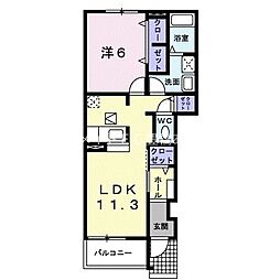 ブライト 1LDKの間取図画像