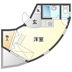 ル・リシャール1 ワンルームの間取図画像