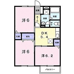 西浜ハイツ 3DKの間取図画像