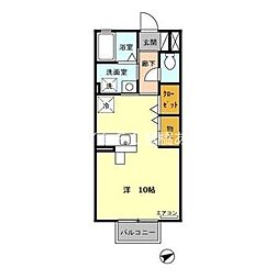 R39みなと ワンルームの間取図画像
