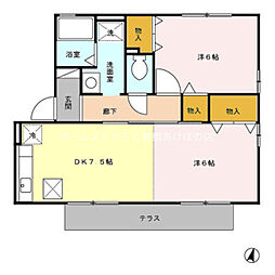 マリノカンパネッラB 2DKの間取図画像