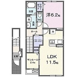 グルービー 1LDKの間取図画像