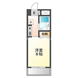 朝日プラザ豊橋アーバンスクエア ワンルームの間取図画像