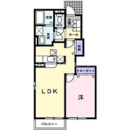 パークイースト-1 1LDKの間取図画像