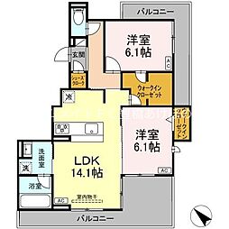 D-avance三ノ輪 2LDKの間取図画像