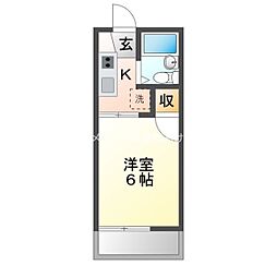 フォーブル鴨田 1Kの間取図画像
