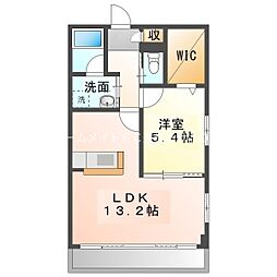 カルディアス大岩B 1LDKの間取図画像